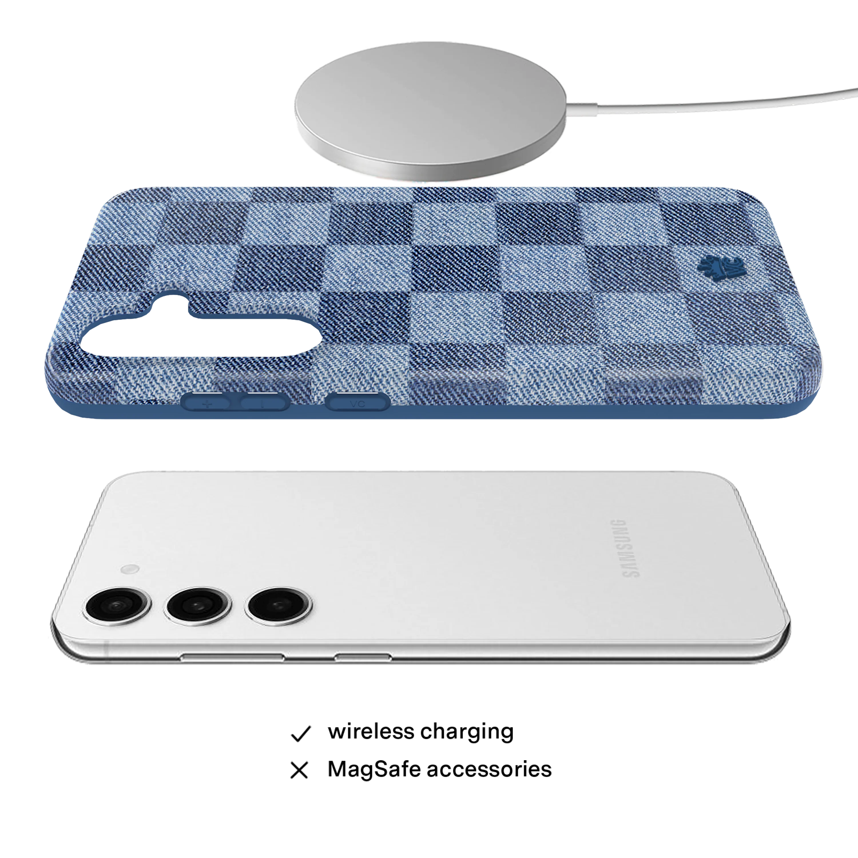 Denim Vibe Checkered Samsung Case - Image 8