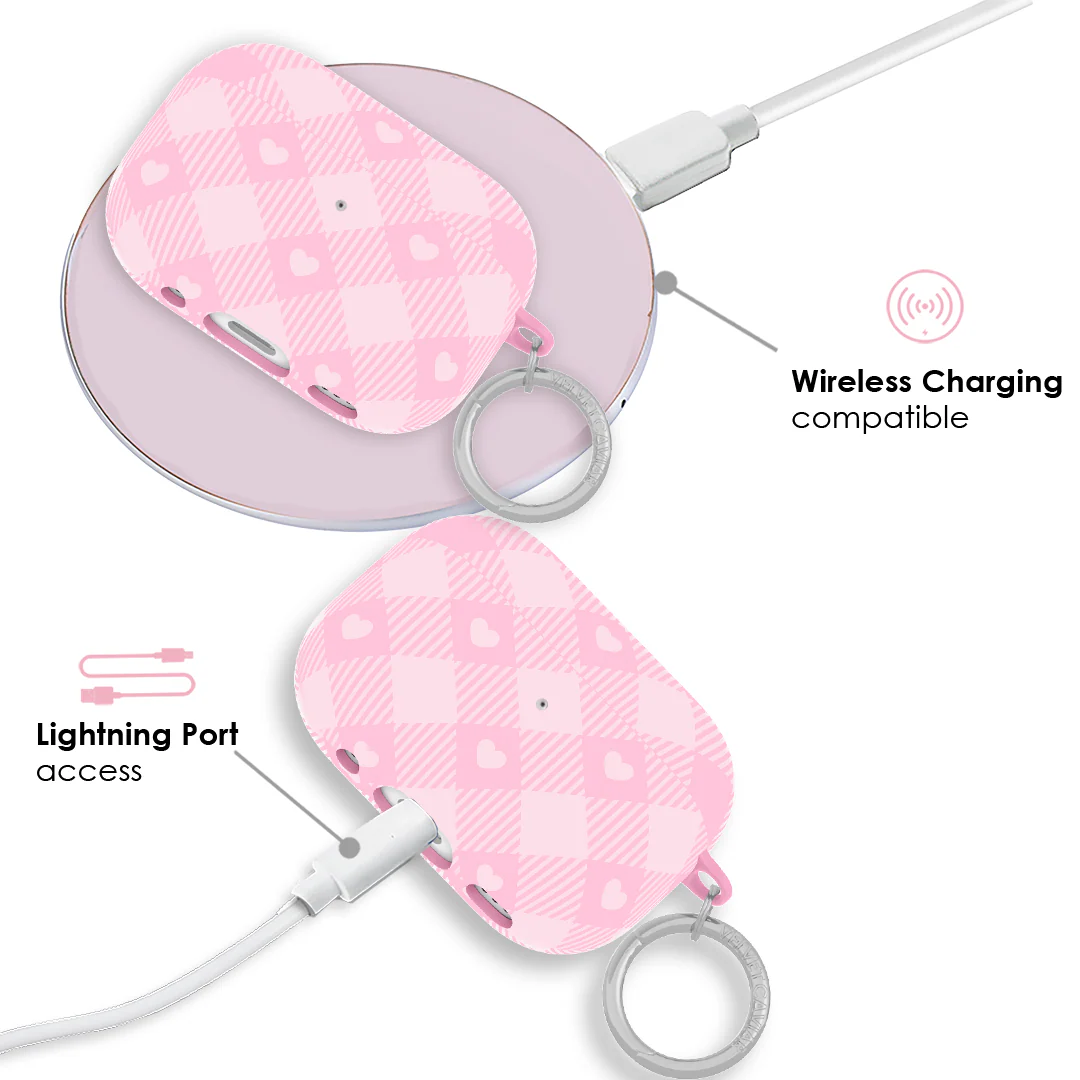 Dolly Pink Gingham AirPod Case - Image 9