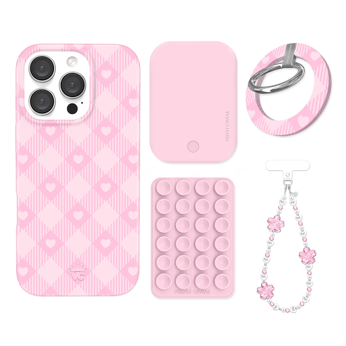 Dolly Pink Gingham iPhone Bundle Set - Grip - Image 3