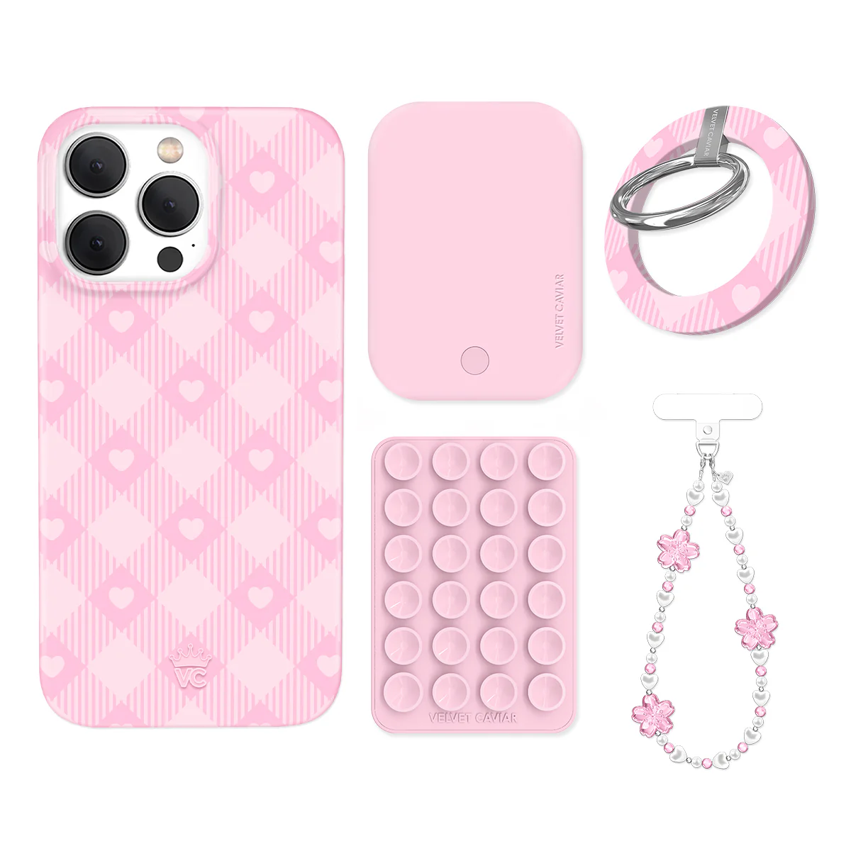 Dolly Pink Gingham iPhone Bundle Set - Grip - Image 6