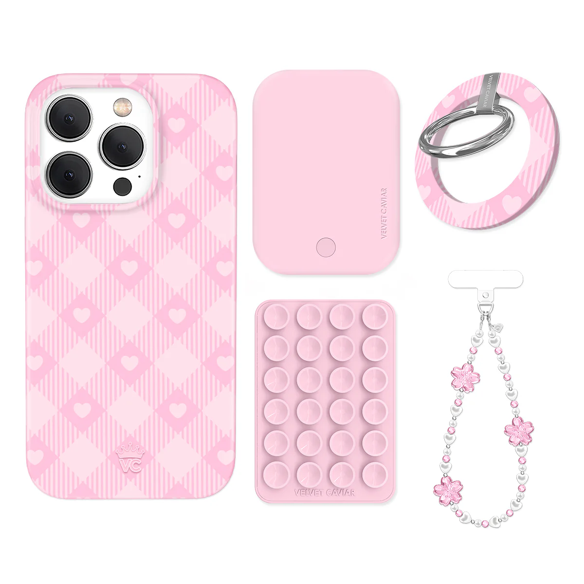 Dolly Pink Gingham iPhone Bundle Set - Grip - Image 7