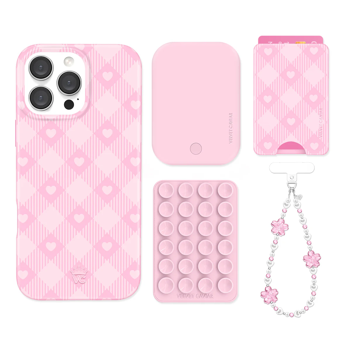Dolly Pink Gingham iPhone Bundle Set - Wallet - Image 2