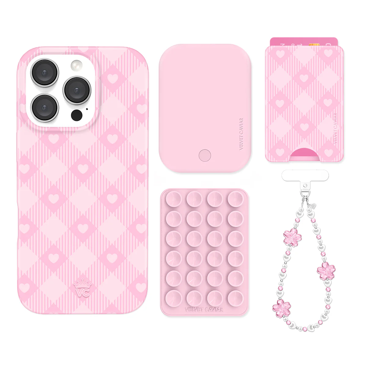 Dolly Pink Gingham iPhone Bundle Set - Wallet - Image 3