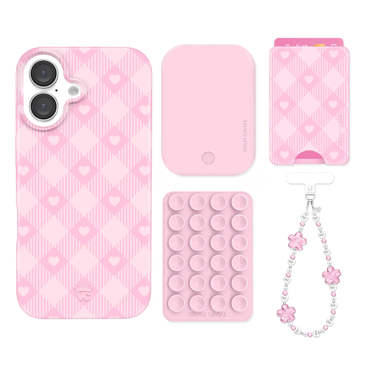 Dolly Pink Gingham iPhone Bundle Set - Wallet - Image 4