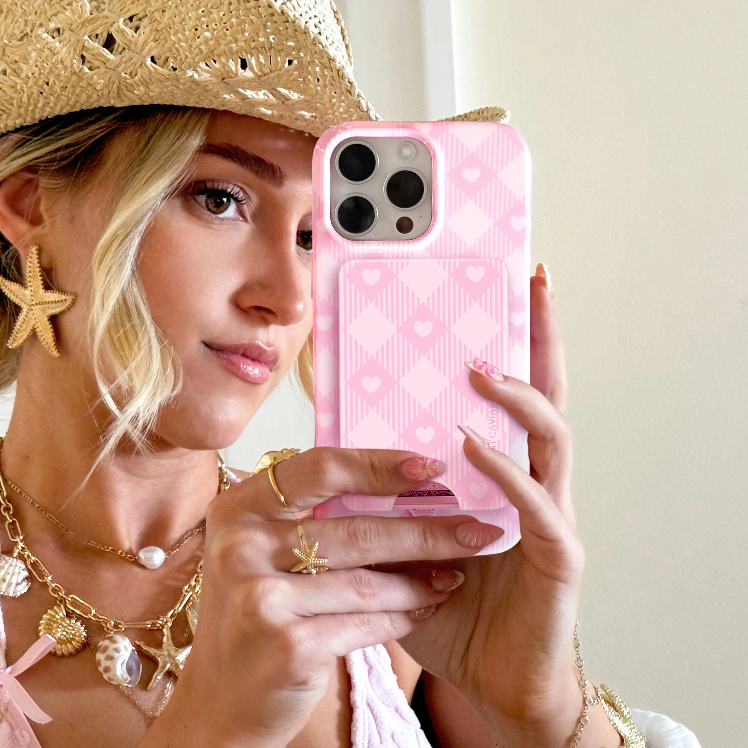 Dolly Pink Gingham MagSafe Wallet - Image 2