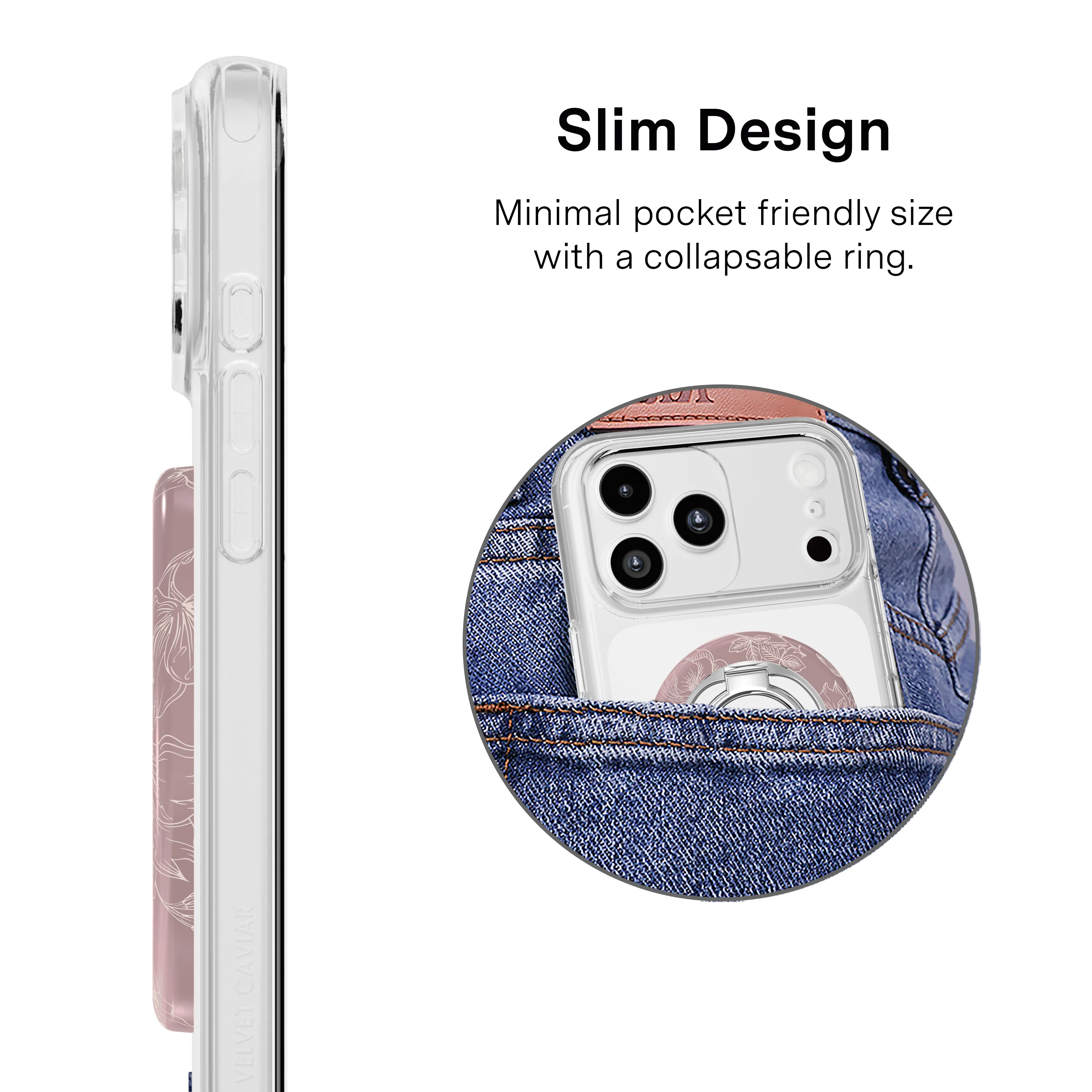 Dusty Floral Chrome MagSafe Grip Ring - Image 3