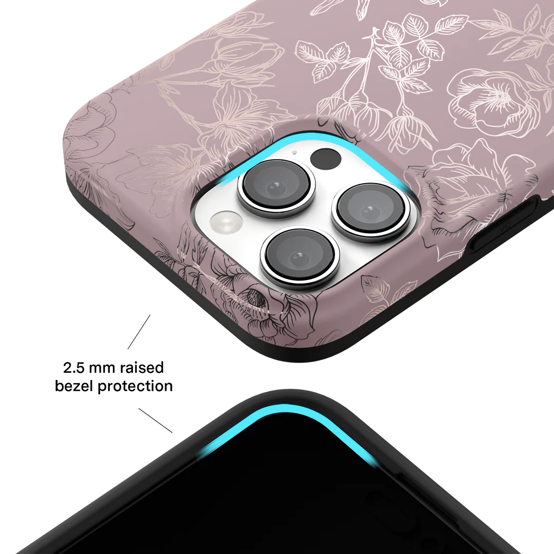 Dusty Rose Chrome Floral iPhone Case - Image 144