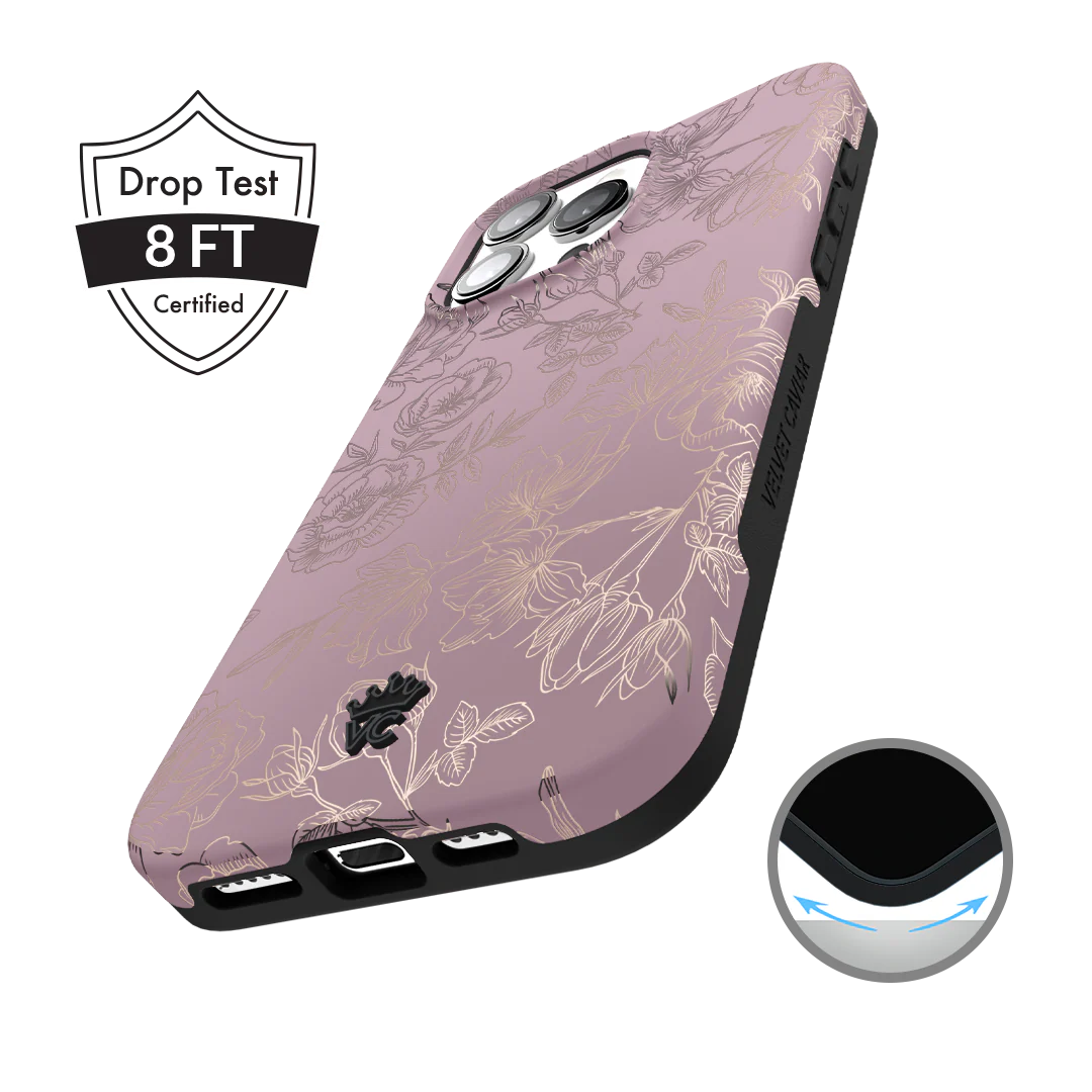 Dusty Rose Chrome Floral iPhone Case - Image 146