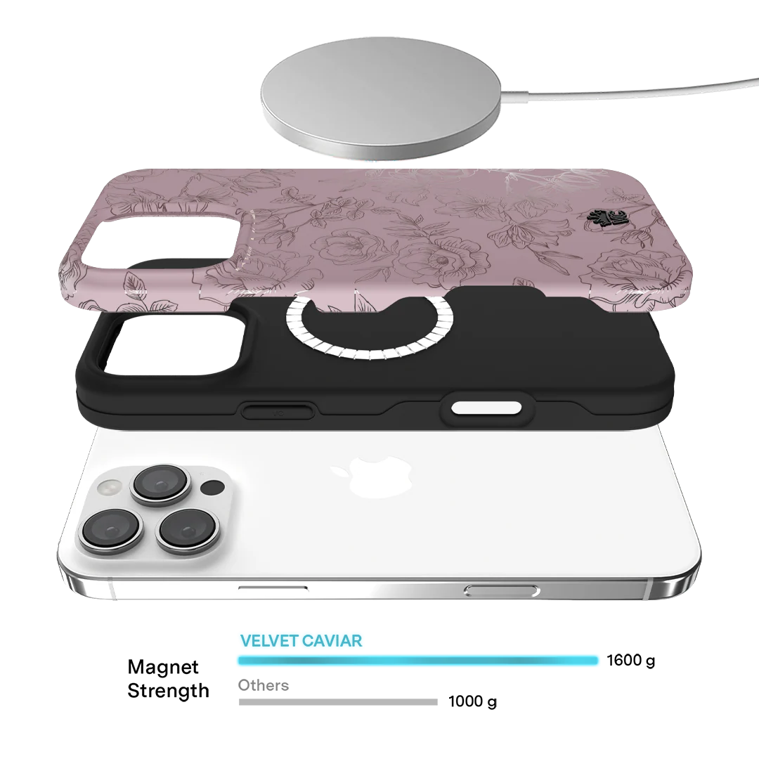 Dusty Rose Chrome Floral iPhone Case - Image 150