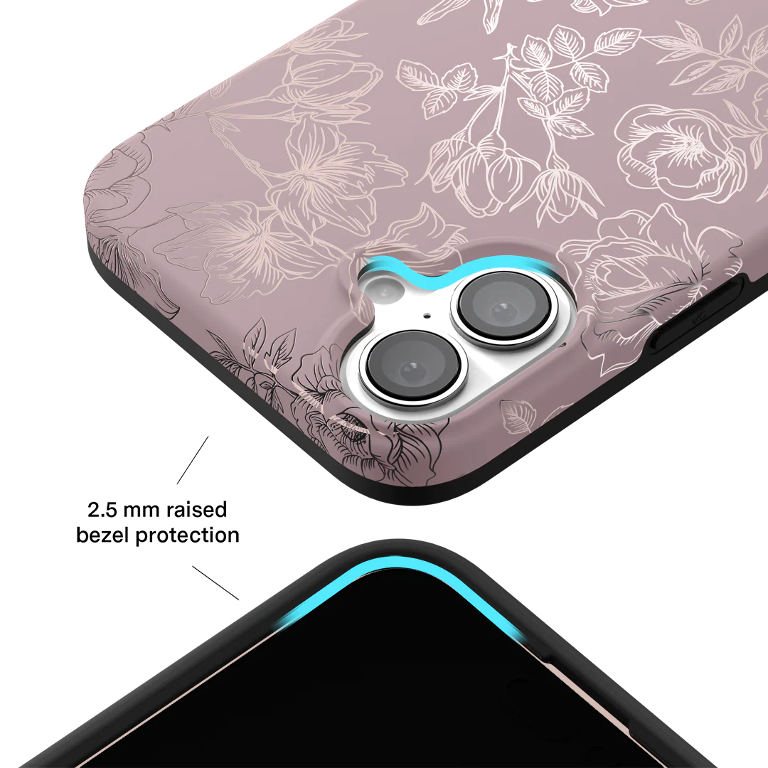 Dusty Rose Chrome Floral iPhone Case - Image 154
