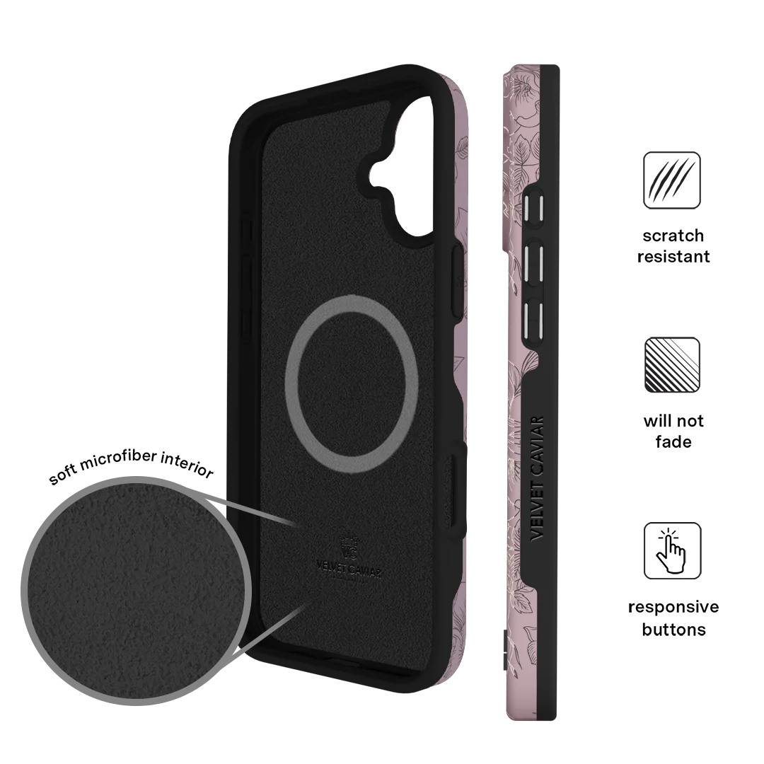 Dusty Rose Chrome Floral iPhone Case - Image 162