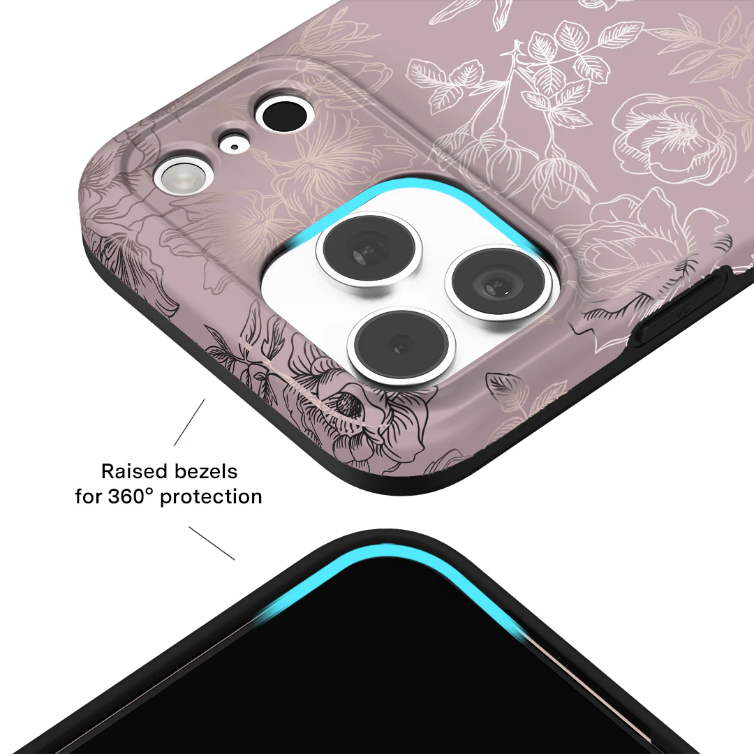 Dusty Rose Chrome Floral iPhone Case - Image 170