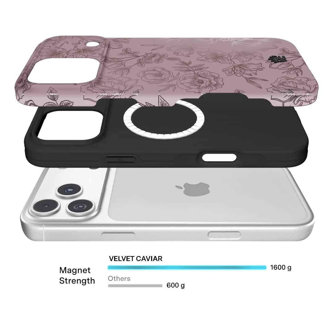 Dusty Rose Chrome Floral iPhone Case - Image 171