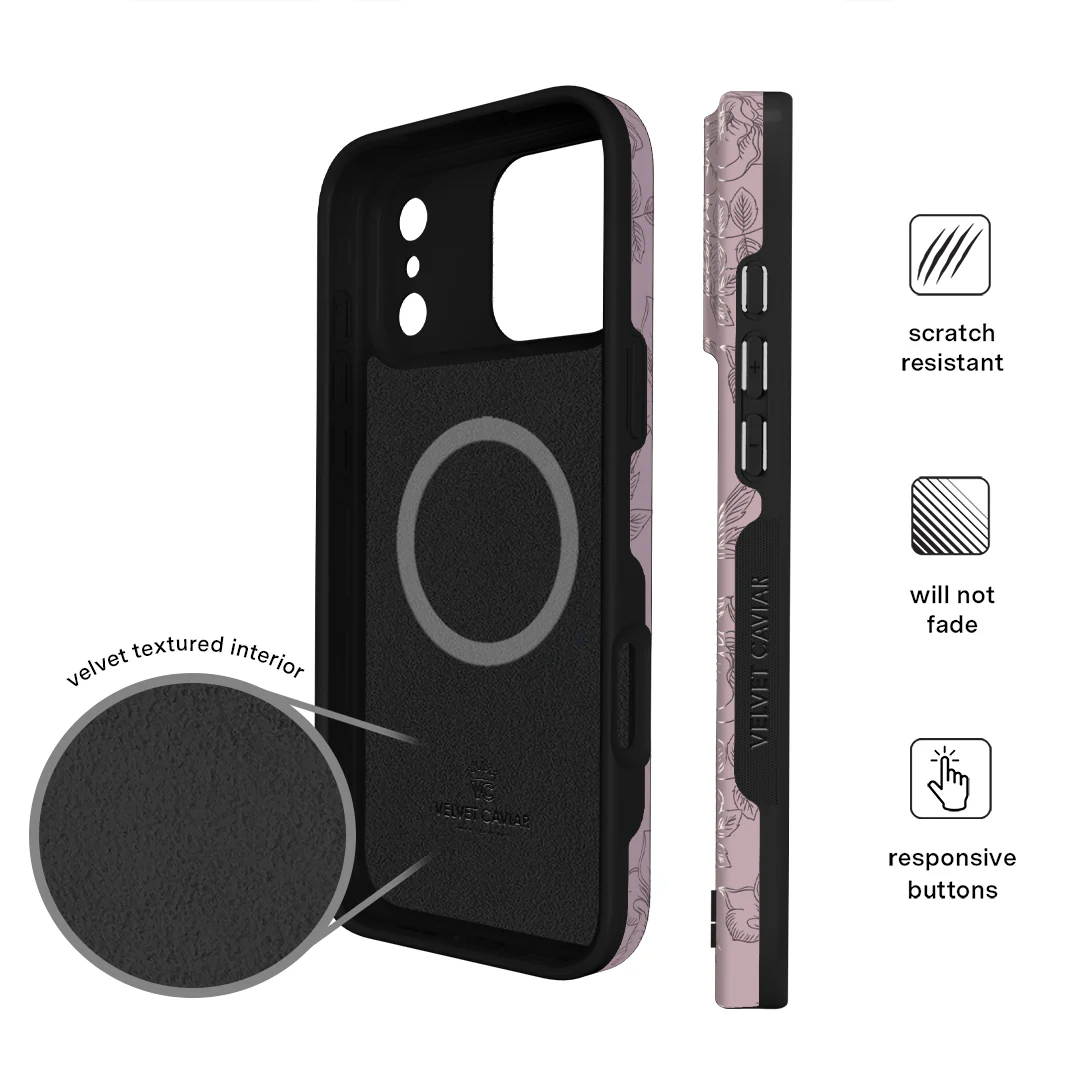 Dusty Rose Chrome Floral iPhone Case - Image 177