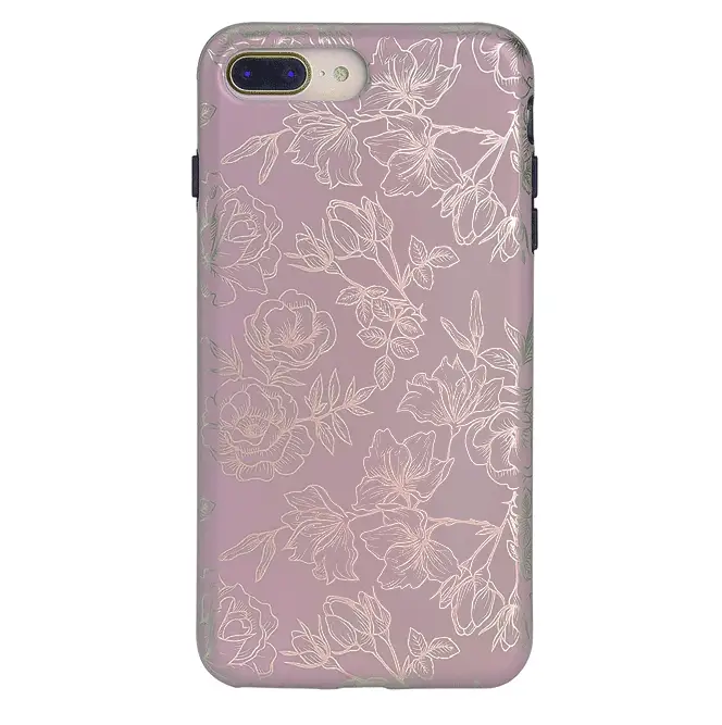 Dusty Rose Chrome Floral iPhone Case - Image 19