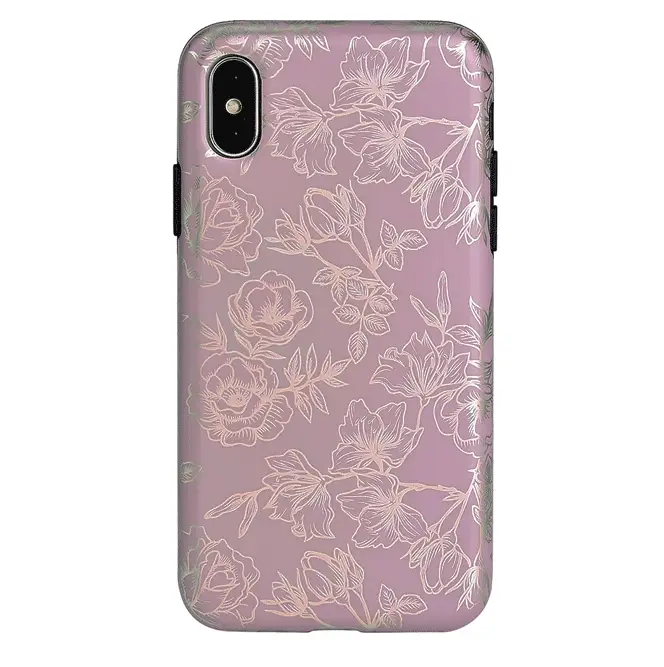 Dusty Rose Chrome Floral iPhone Case - Image 25