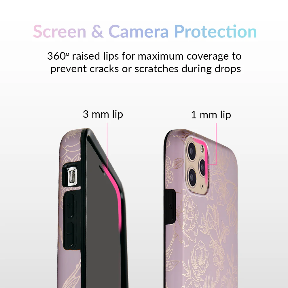 Dusty Rose Chrome Floral iPhone Case - Image 54