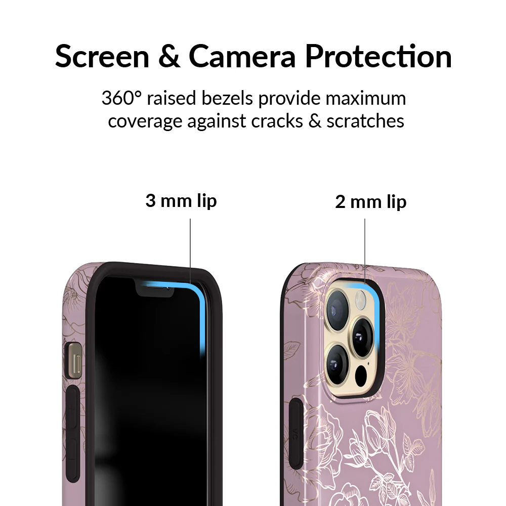 Dusty Rose Chrome Floral iPhone Case - Image 64