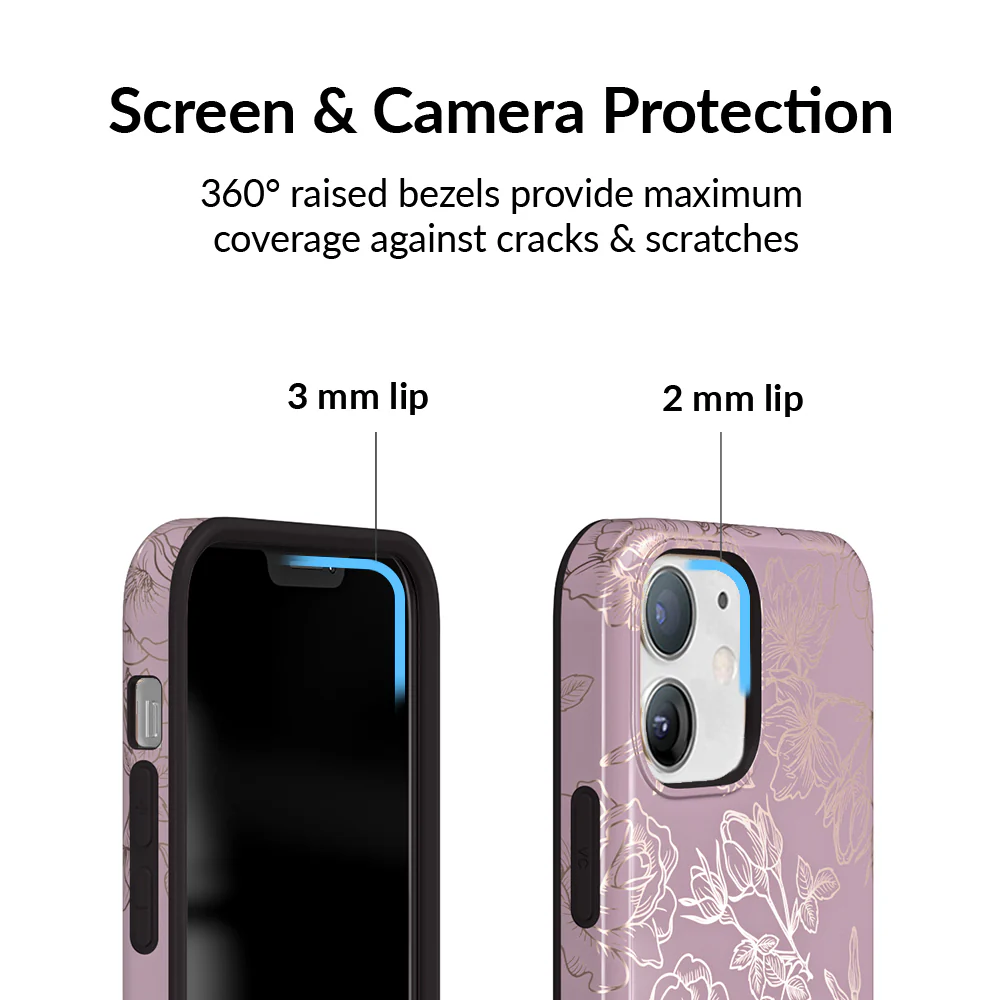 Dusty Rose Chrome Floral iPhone Case - Image 74