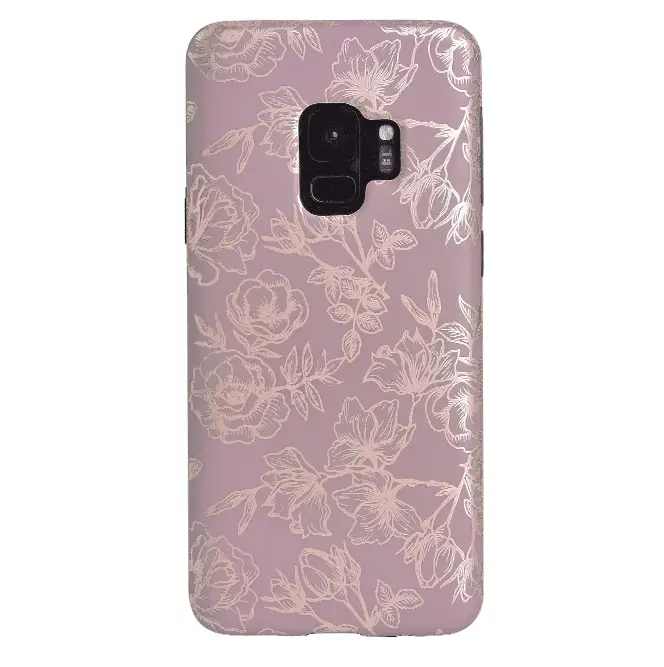Dusty Rose Chrome Floral Samsung Galaxy Case - Image 11