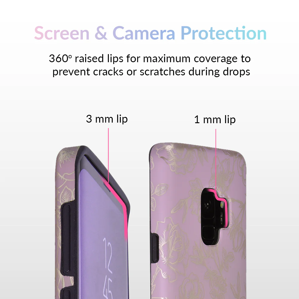 Dusty Rose Chrome Floral Samsung Galaxy Case - Image 12