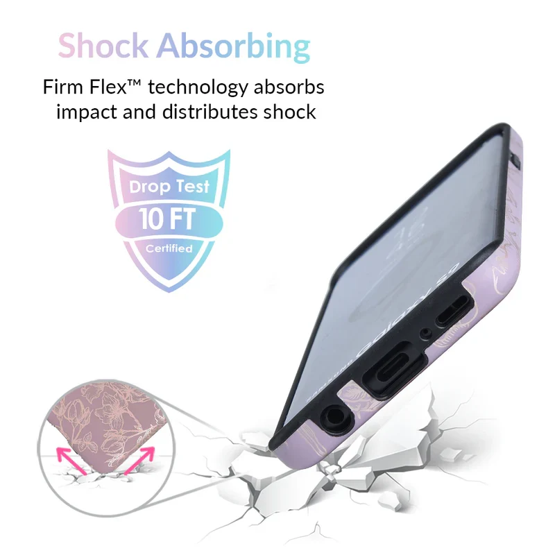 Dusty Rose Chrome Floral Samsung Galaxy Case - Image 13
