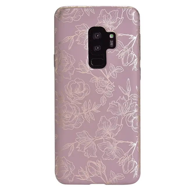 Dusty Rose Chrome Floral Samsung Galaxy Case - Image 16