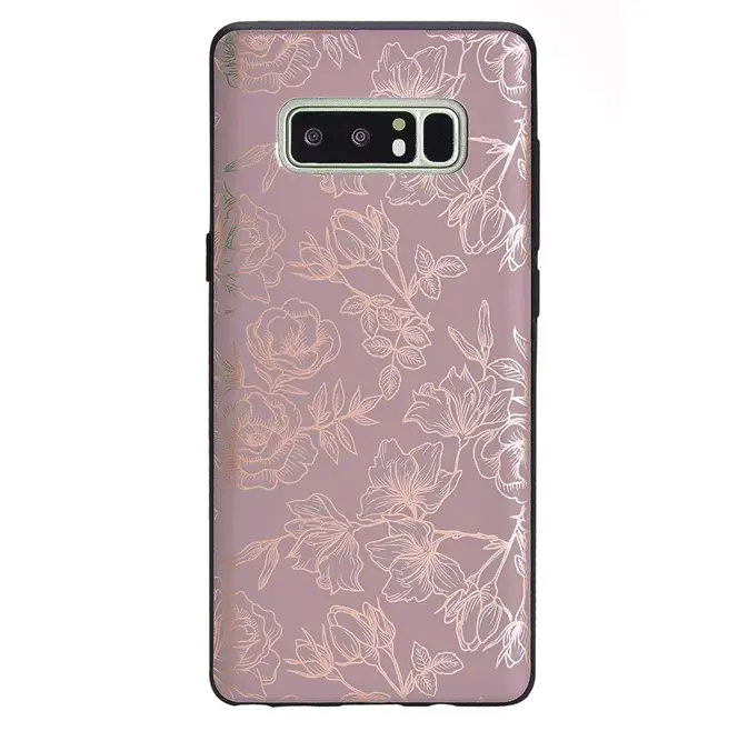 Dusty Rose Chrome Floral Samsung Galaxy Case - Image 21