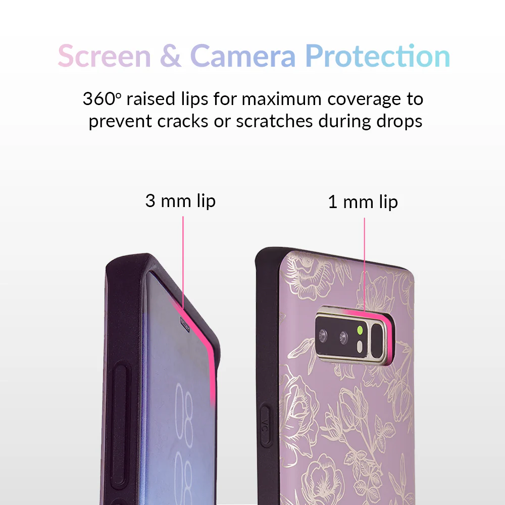 Dusty Rose Chrome Floral Samsung Galaxy Case - Image 22