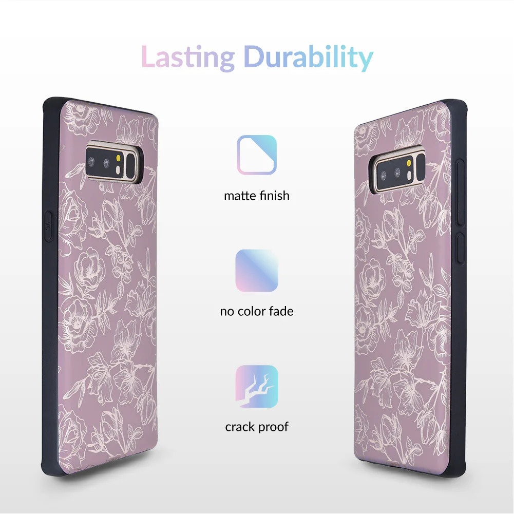 Dusty Rose Chrome Floral Samsung Galaxy Case - Image 24