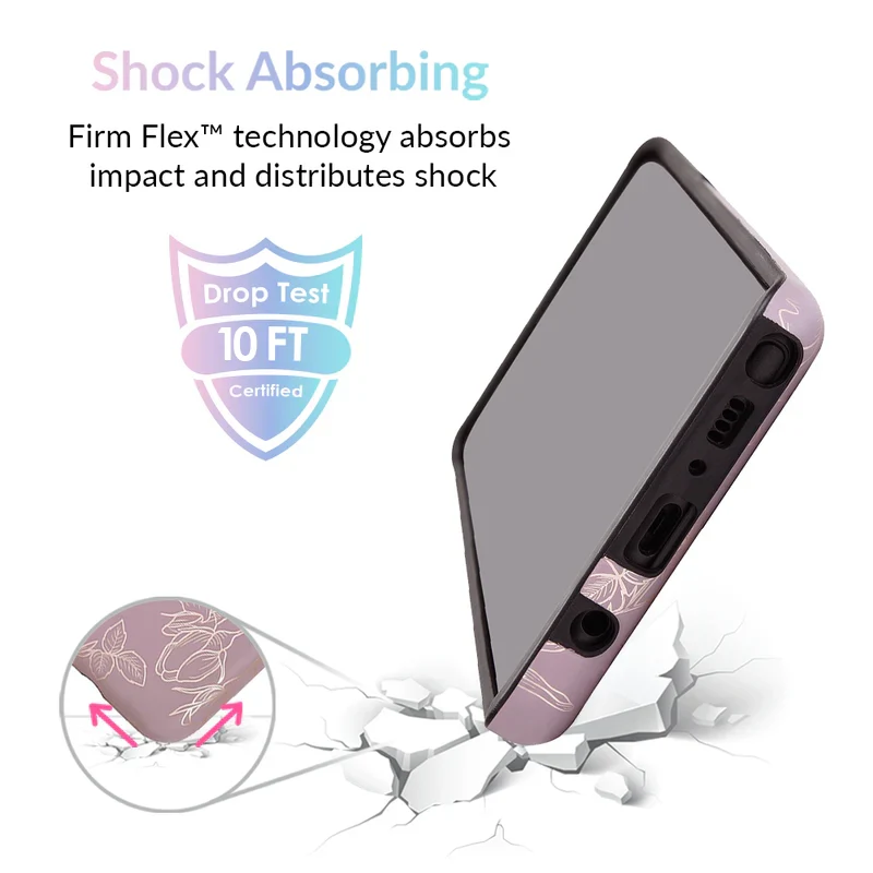 Dusty Rose Chrome Floral Samsung Galaxy Case - Image 27