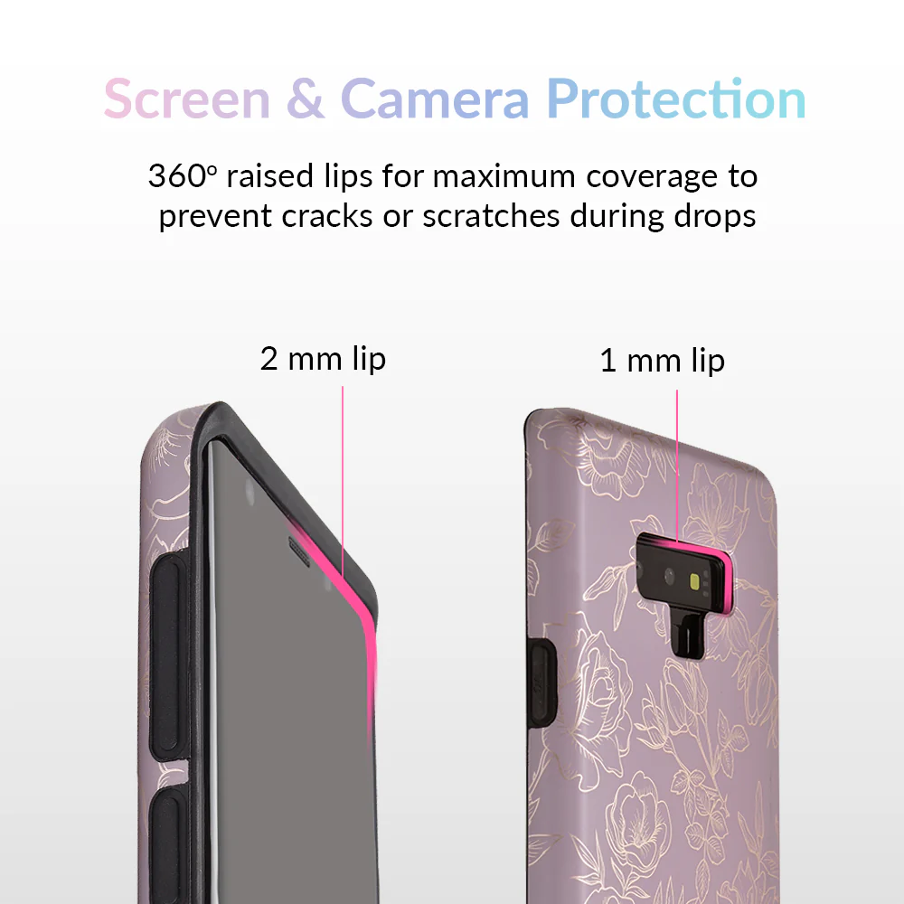 Dusty Rose Chrome Floral Samsung Galaxy Case - Image 28