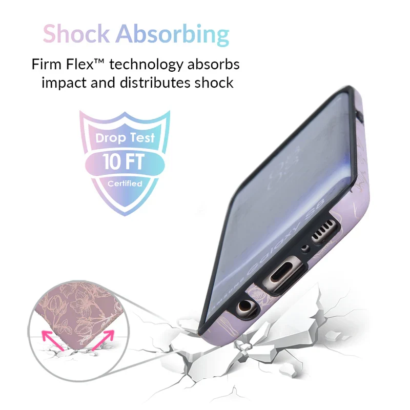 Dusty Rose Chrome Floral Samsung Galaxy Case - Image 3