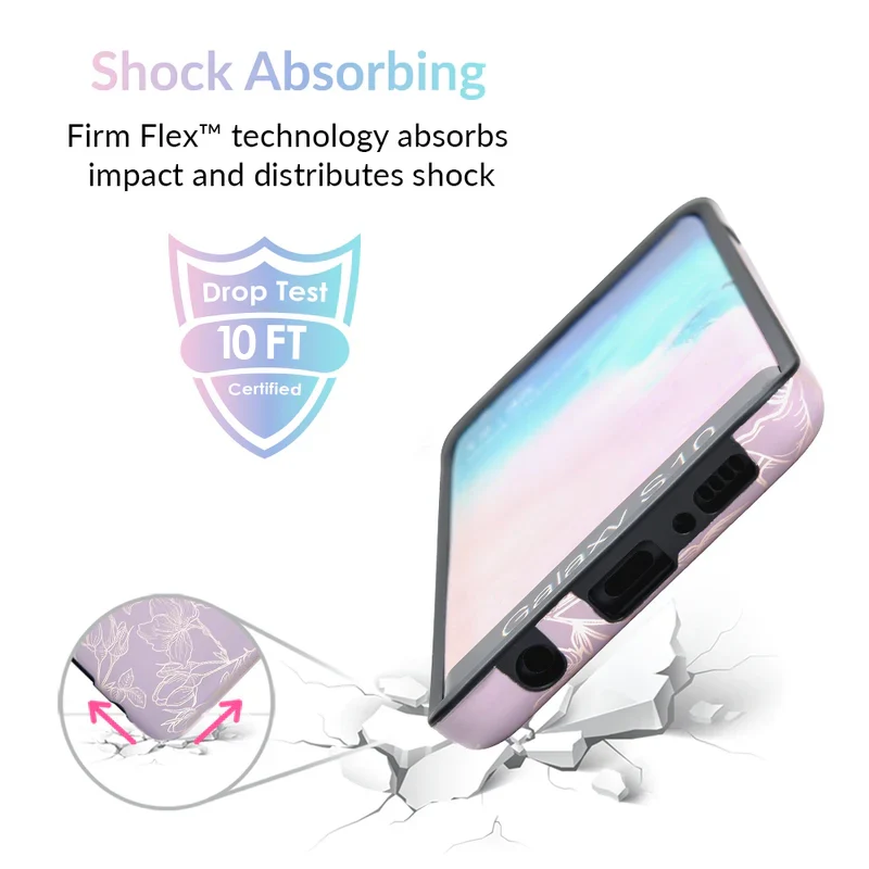 Dusty Rose Chrome Floral Samsung Galaxy Case - Image 39