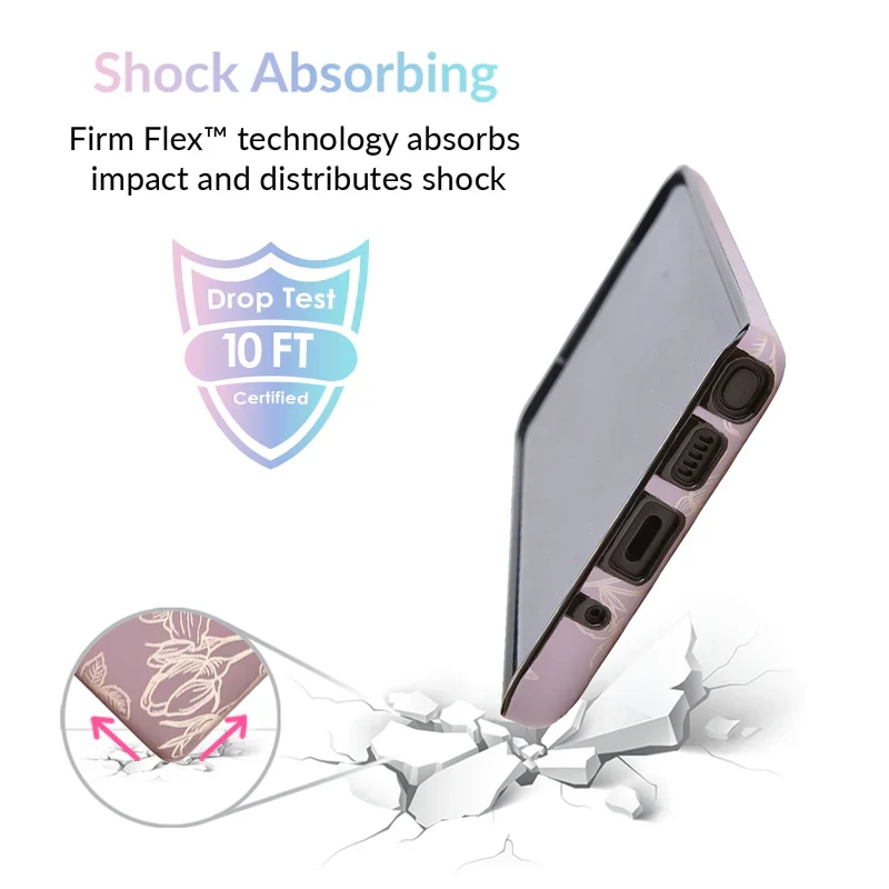 Dusty Rose Chrome Floral Samsung Galaxy Case - Image 43