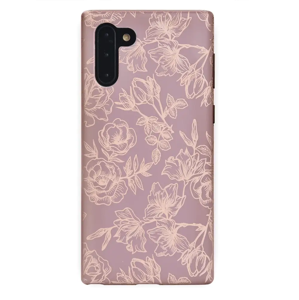 Dusty Rose Chrome Floral Samsung Galaxy Case - Image 50