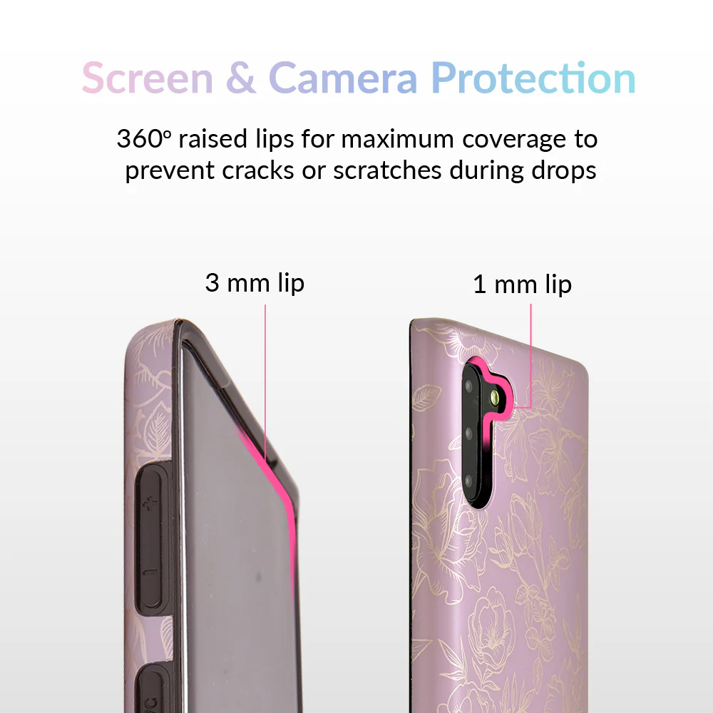 Dusty Rose Chrome Floral Samsung Galaxy Case - Image 51