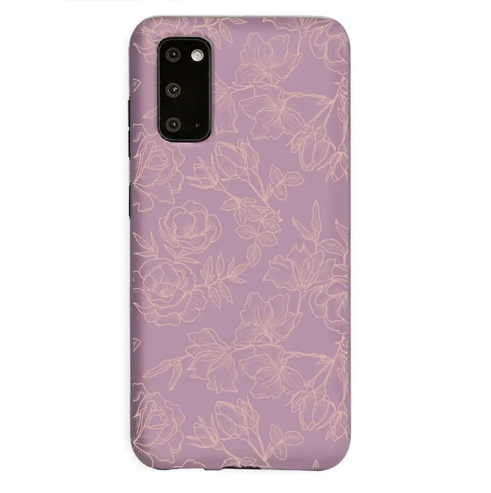 Dusty Rose Chrome Floral Samsung Galaxy Case - Image 60