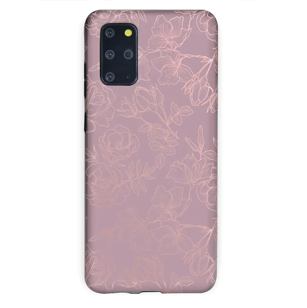 Dusty Rose Chrome Floral Samsung Galaxy Case - Image 64