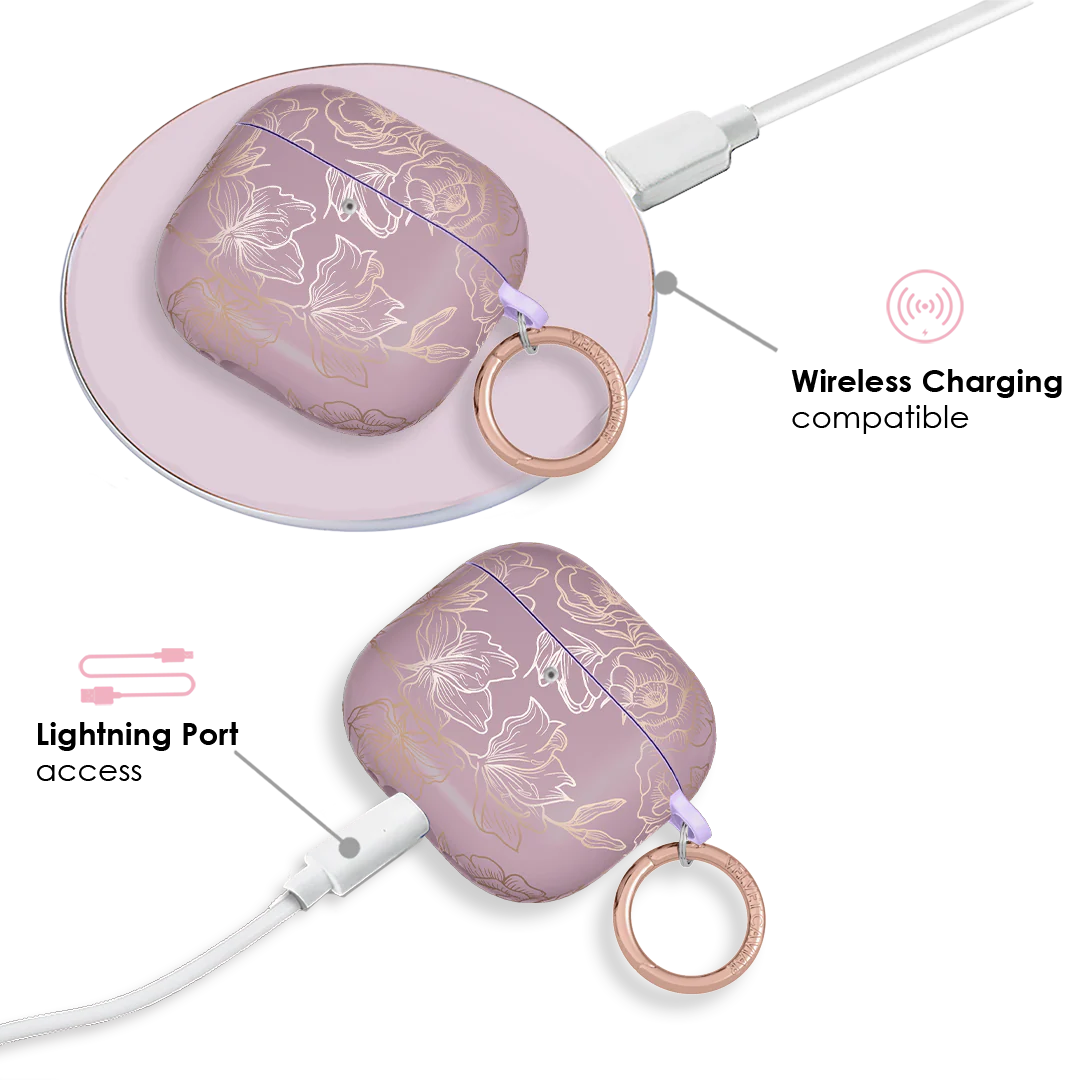 Dusty Rose Chrome Floral AirPods Case - Image 18