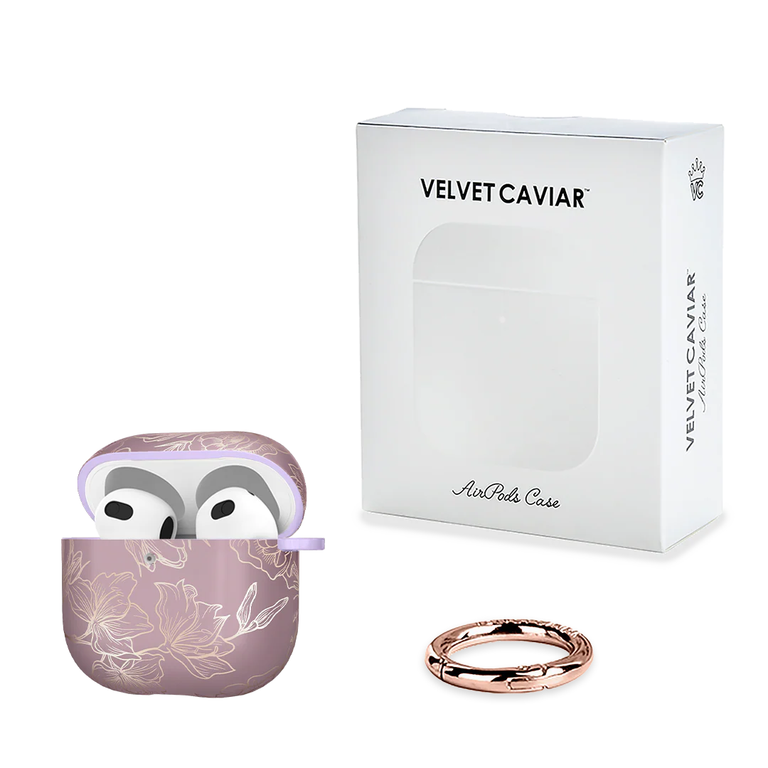 Dusty Rose Chrome Floral AirPods Case - Image 19