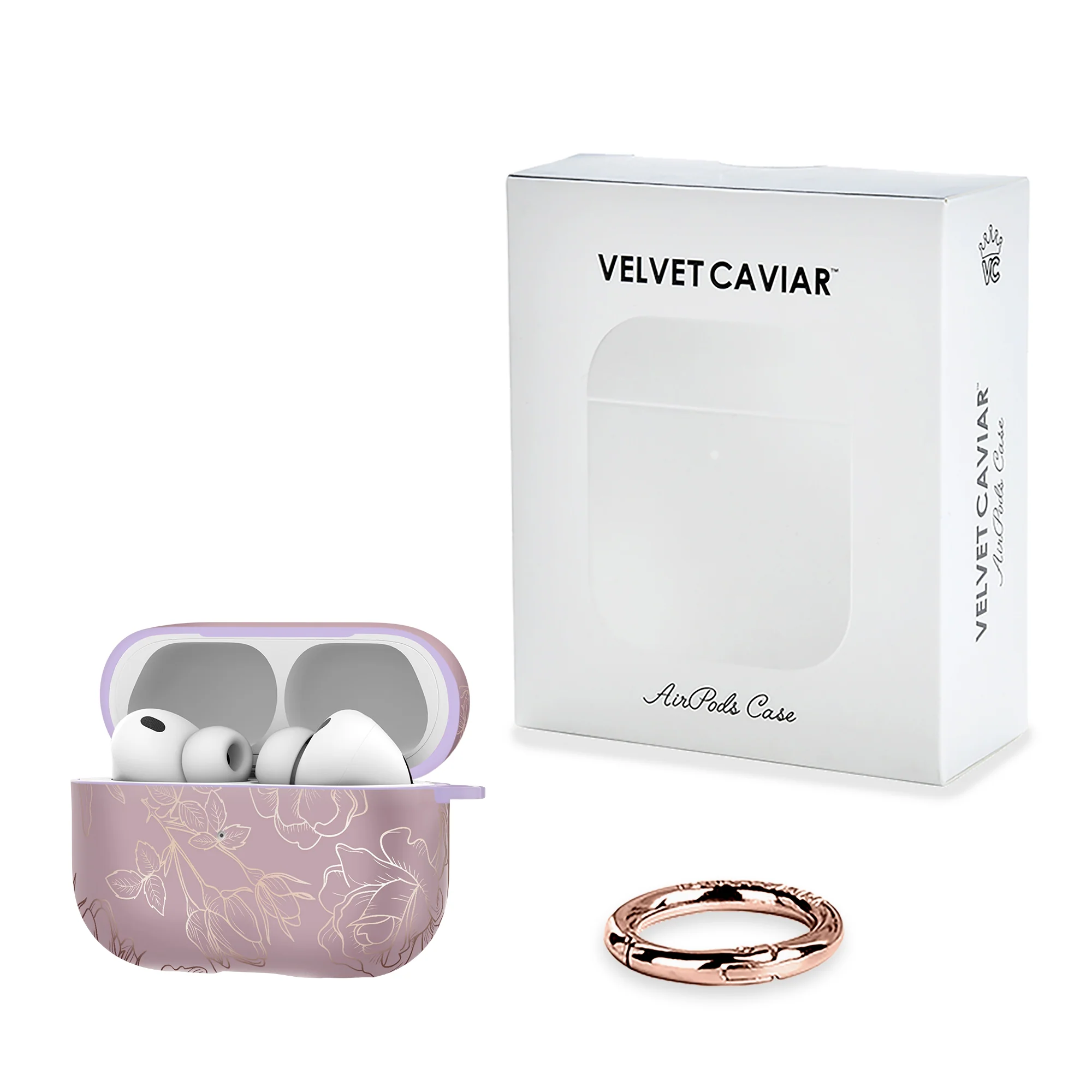Dusty Rose Chrome Floral AirPods Case - Image 24