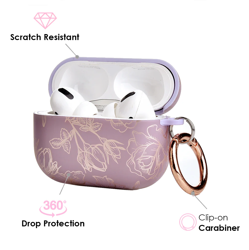 Dusty Rose Chrome Floral AirPods Case - Image 8