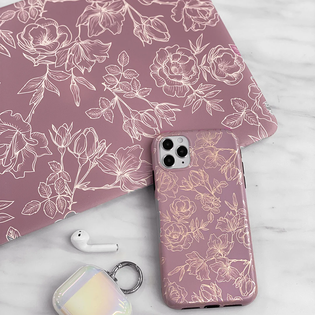 Dusty Rose Floral MacBook Case - Image 2