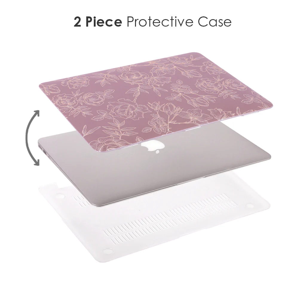 Dusty Rose Floral MacBook Case - Image 3