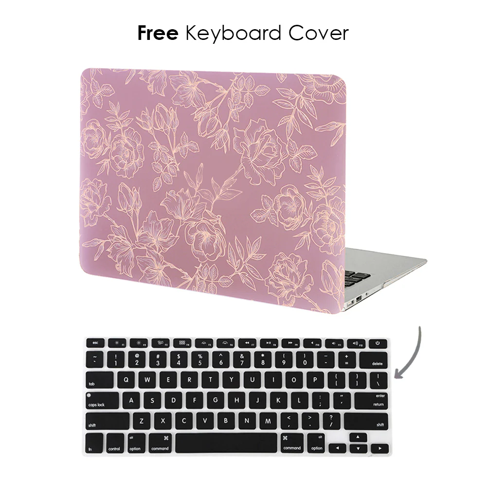 Dusty Rose Floral MacBook Case - Image 5