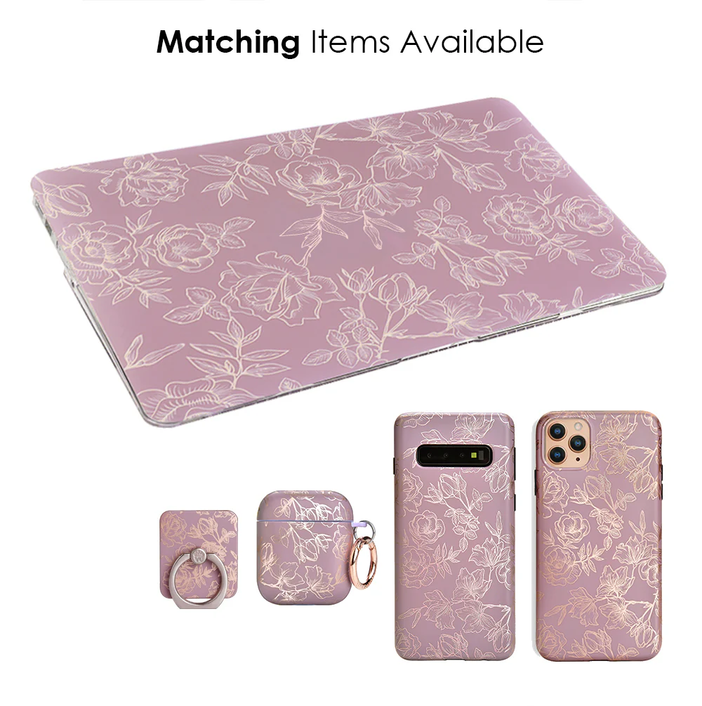 Dusty Rose Floral MacBook Case - Image 6