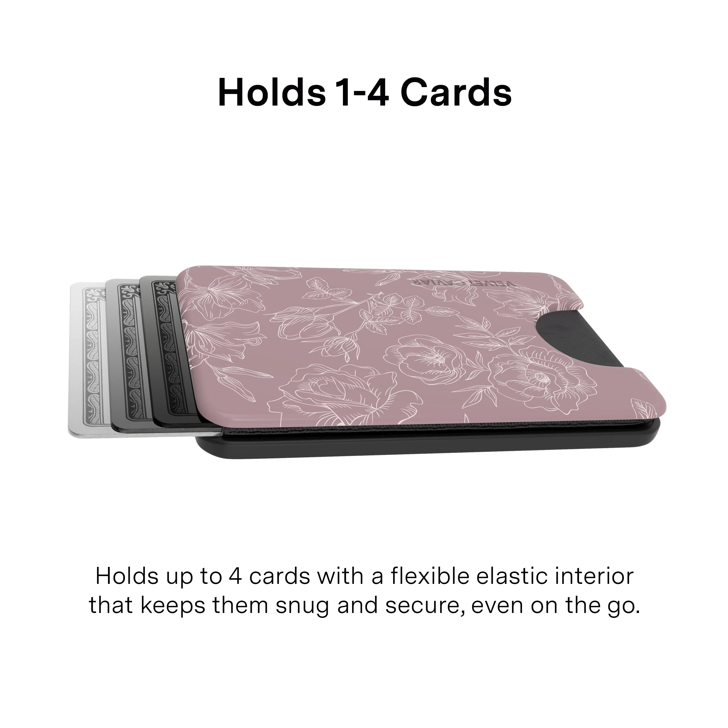 Dusty Rose Chrome Floral MagSafe Wallet - Image 2