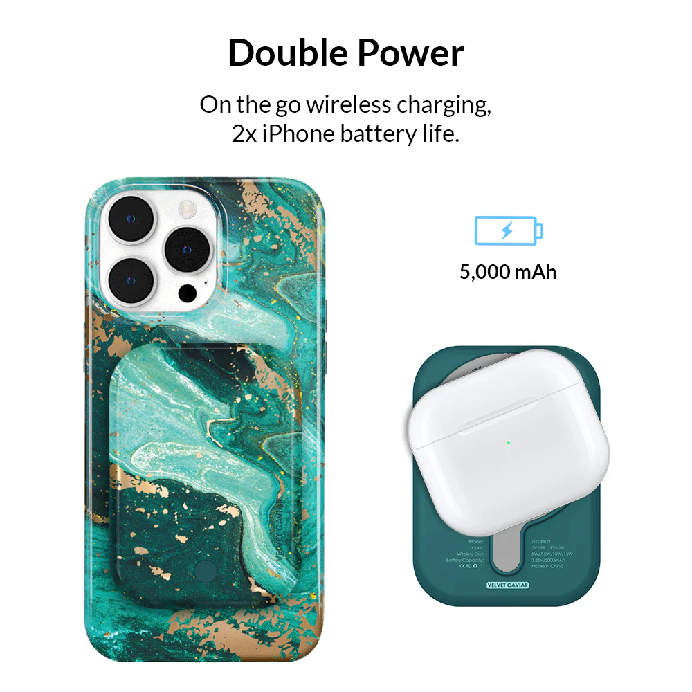 Emerald Marble MagSafe Battery Power Pack - Image 2