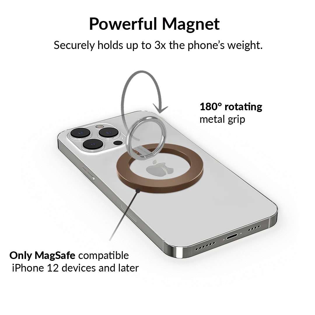 Espresso Brown MagSafe Grip Ring - Image 3